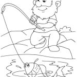 Fisherman fishing coloring pages