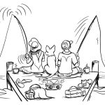 Fishing family coloring pages
