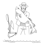 Happy Fisherman coloring pages