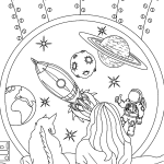 Space and Me coloring pages