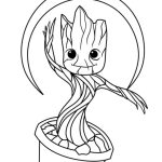 Cute Baby Groot coloring pages