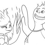 Elemental Amber and Wade coloring pages