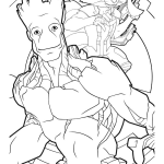 Groot and Rocket Raccoon coloring pages
