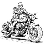 Captain America motorcycle coloring pages