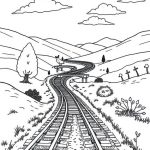 Train Railroad coloring page
