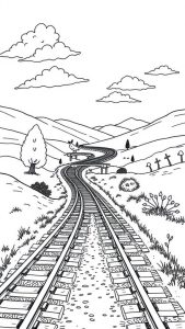 Train Railroad coloring page