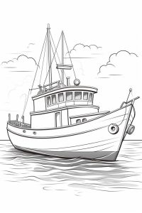 Boat coloring page printable