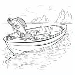 Fishing boat coloring pages