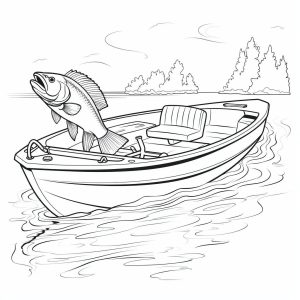 Fishing boat coloring pages