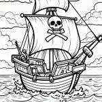 Pirate boat coloring pages