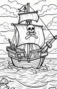 Pirate boat coloring pages