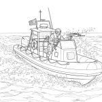 Police boat coloring pages