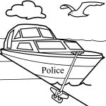 Police boat coloring pages printable