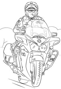 Police motorcycle coloring pages