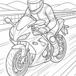 Race motorcycle coloring pages