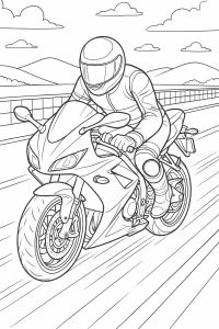 Race motorcycle coloring pages