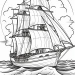 Sail boat coloring pages