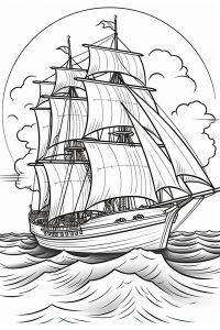 Sail boat coloring pages