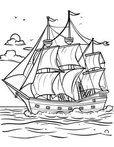 Sailing boat coloring pages