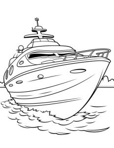 Speed boat coloring pages