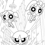 Powerpuff Girls in action coloring pages